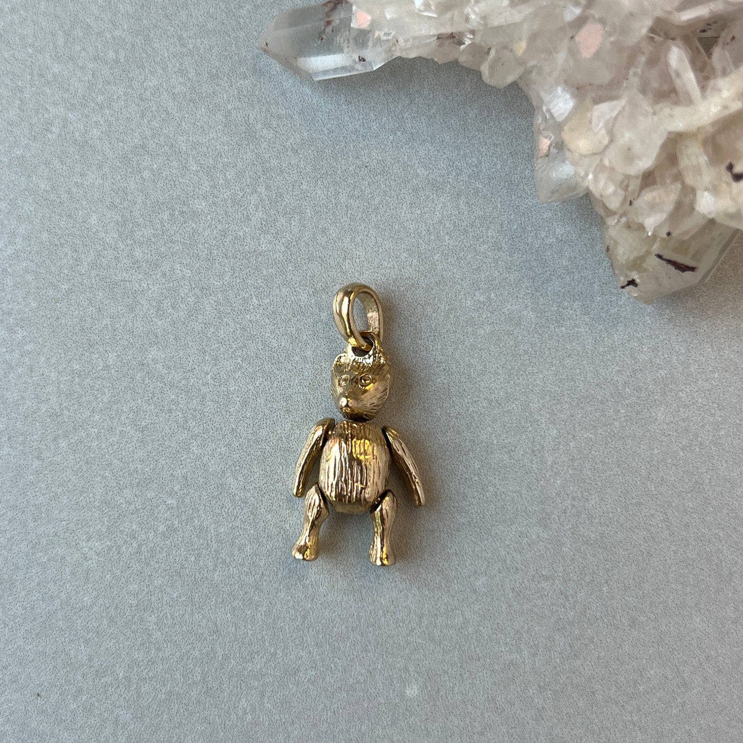 Vintage 9k Articulated Teddy Bear Charm