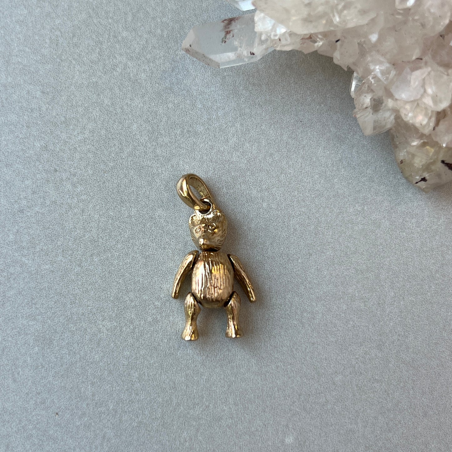 Vintage 9k Articulated Teddy Bear Charm