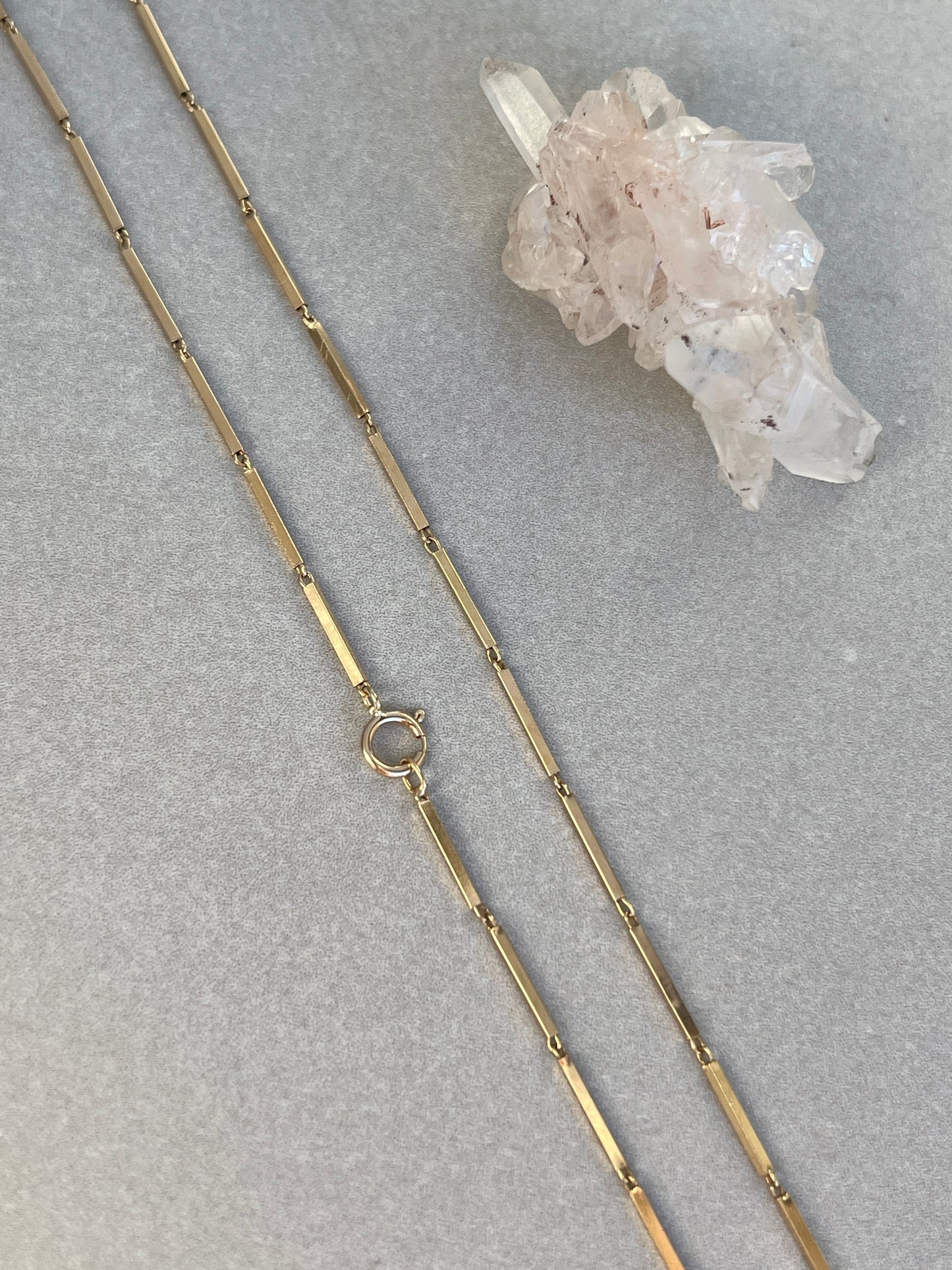 Vintage 14k Gold 28” Bar Link Chain