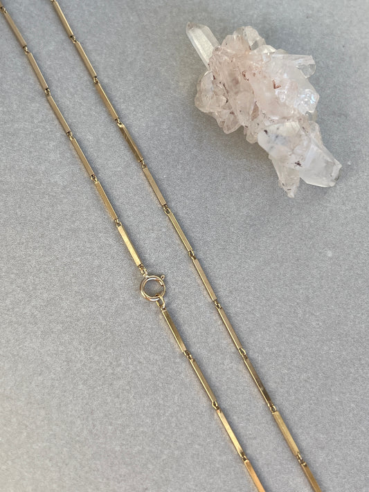 Vintage 14k Gold 28” Bar Link Chain