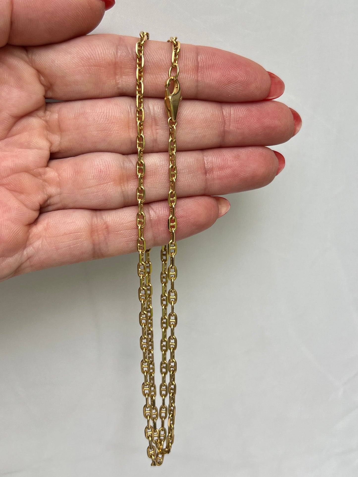 Vintage 14k Gold 20” Solid Anchor Link Chain
