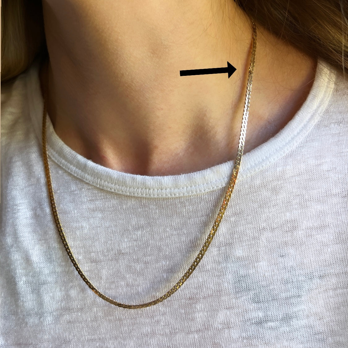 Vintage 14k Gold 20” Flat Curb/Herringbone Chain Necklace