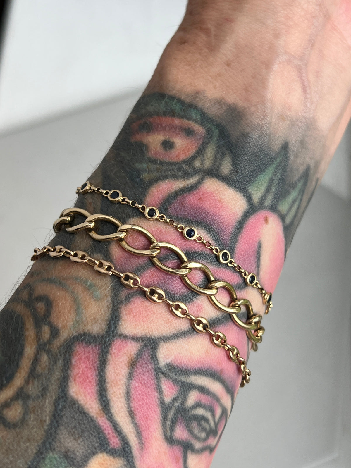 Vintage 14k Gold Puffy Gucci Link Bracelet