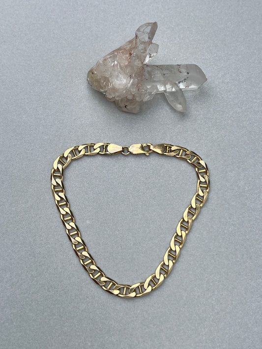 Vintage 14k Gold Heavy Anchor Link Bracelet