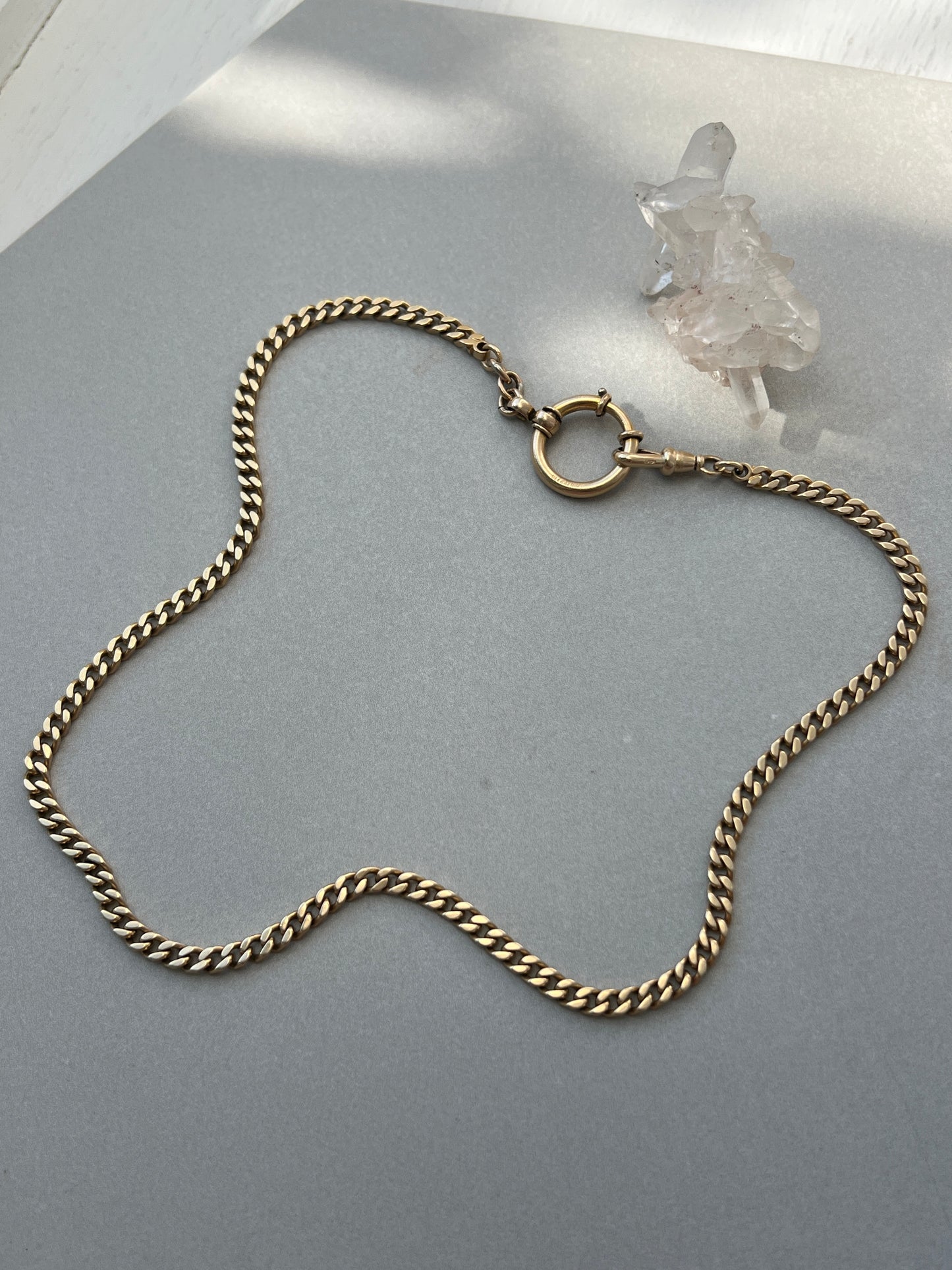 Vintage 14k Gold 17.5” Curb Link Watch Chain