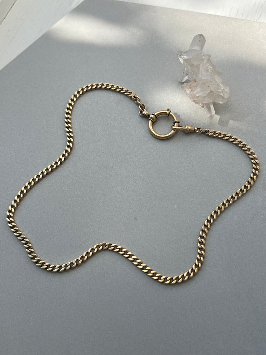 Vintage 14k Gold 17.5” Curb Link Watch Chain