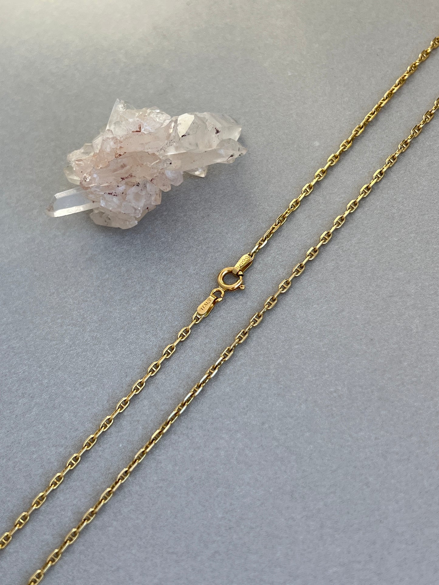 Vintage 14k Gold 23.75” Solid Anchor Link Chain