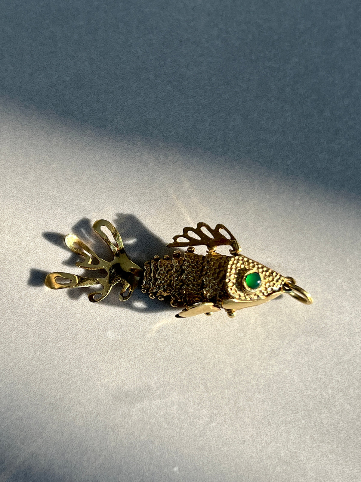 Vintage 18k Gold Articulated Fish Charm