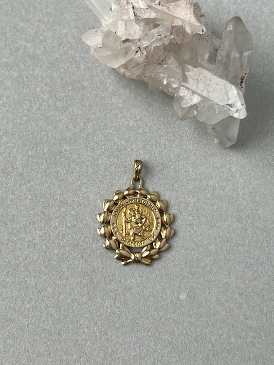 Vintage 14k Gold St Christopher Charm