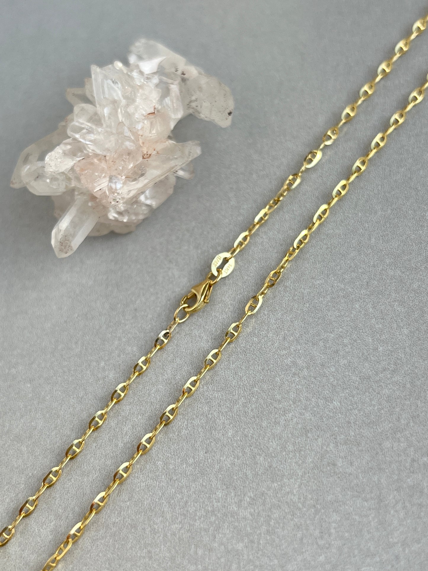 Vintage 14k Gold 20” Baby Anchor Link Chain