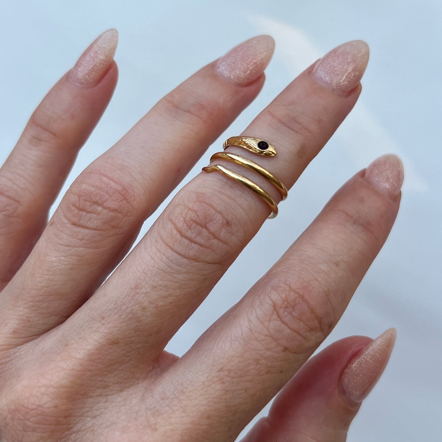 Vintage 18k Gold Coiled Serpent Ring