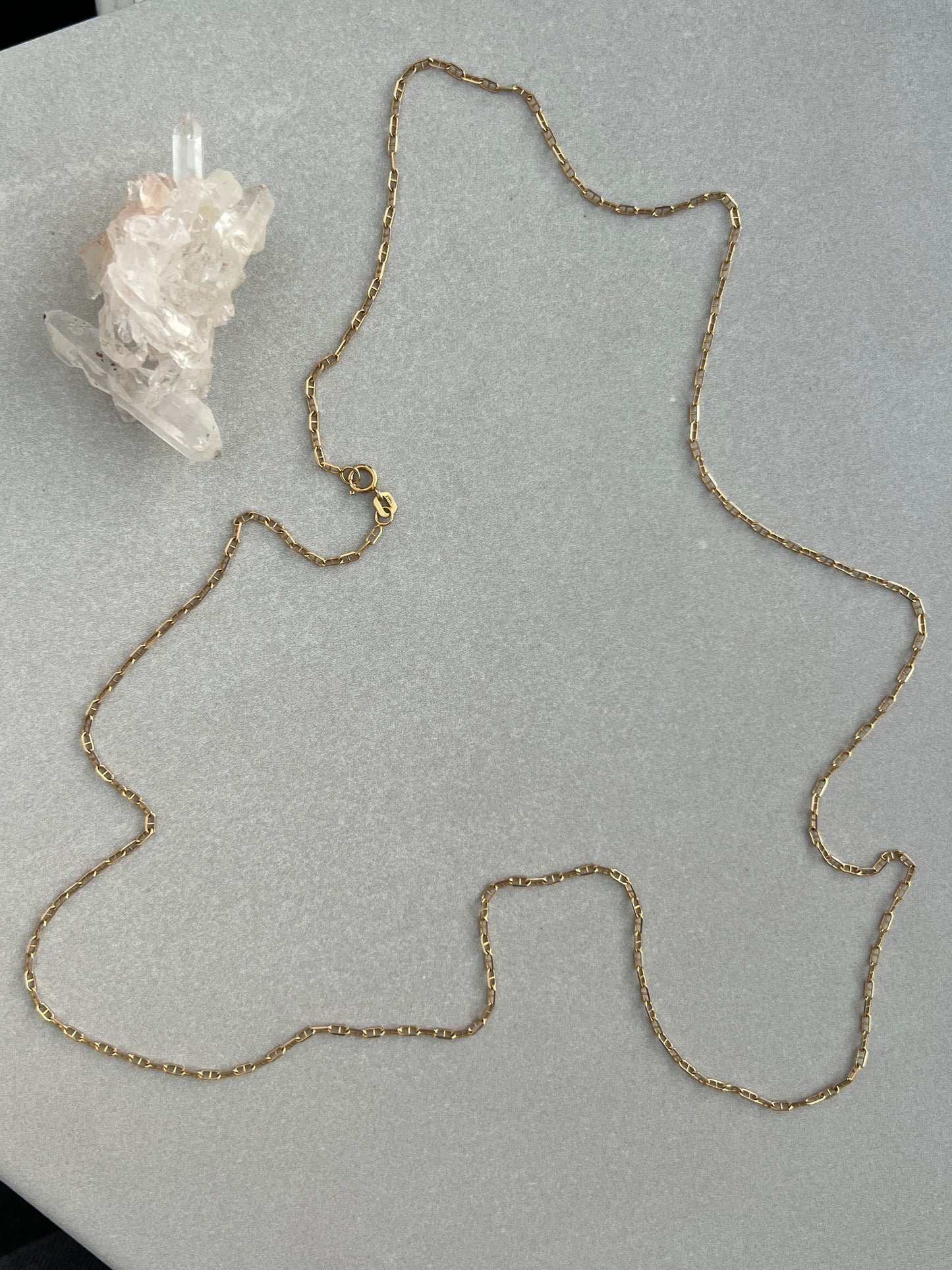 Vintage 14k Gold 26” Baby Anchor Link Chain Necklace