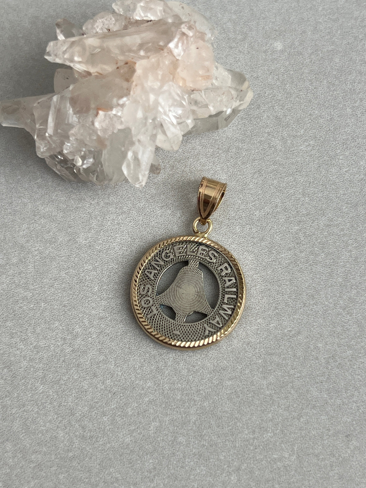 Vintage Los Angeles Railway Token in 14k Gold Frame