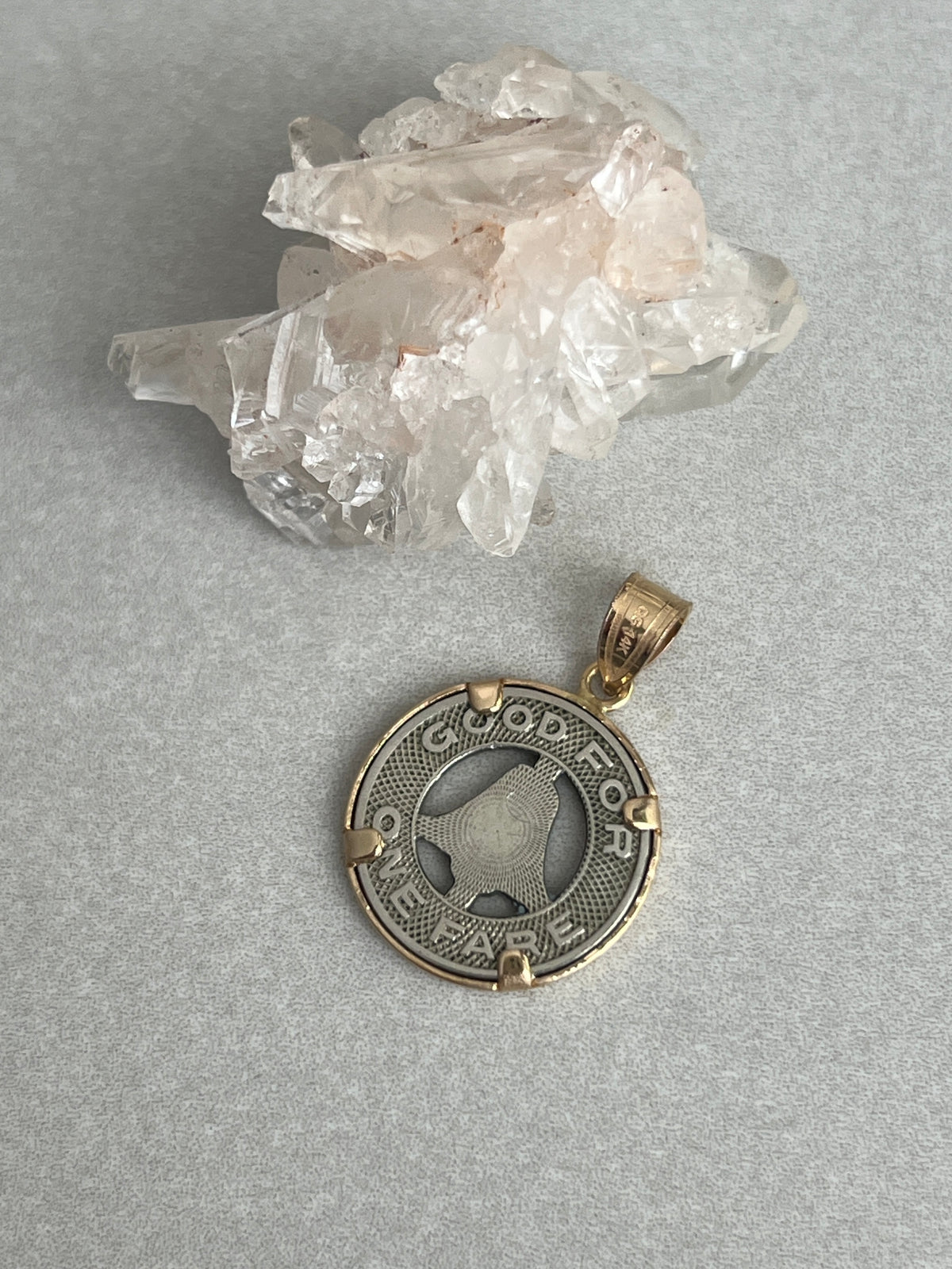 Vintage Los Angeles Railway Token in 14k Gold Frame