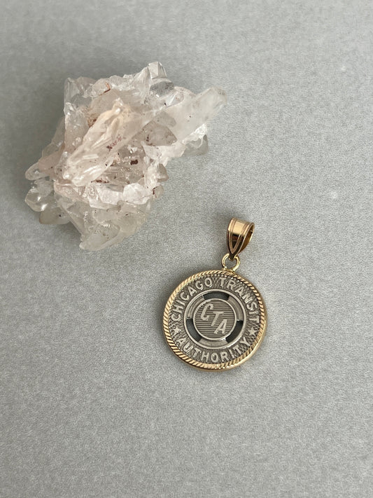 Vintage Chicago Transit Authority Token in 14k Gold Frame